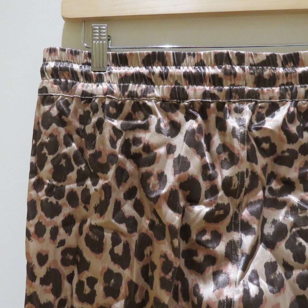 MOTHER The Lounger Ankle Pants in Wildcat Satin Leopard Print Large Mob Wife - Picture 13 of 15